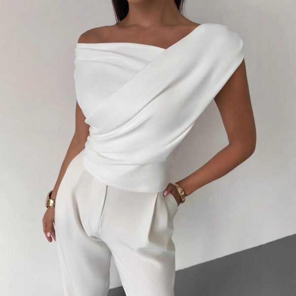 Fashion Personality Solid Color Sleeveless T-shirt For Women - Image 8
