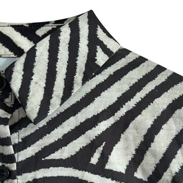 Women's Striped Long Sleeve Shirt - Button-Up Casual Loose Fit Blouse, Spring & Fall Relaxed Top - Image 6