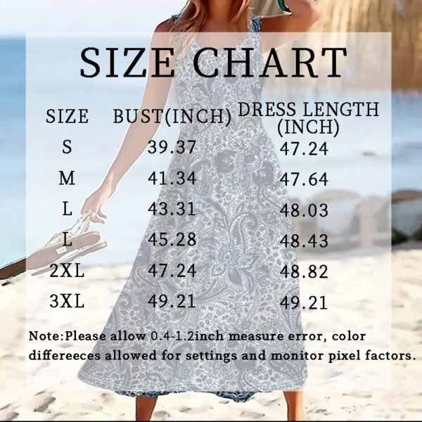 Women Floral Summer Maxi Dress Casual Beach Printed Sleeveless Boho Flowy Tank Sundress - Image 9