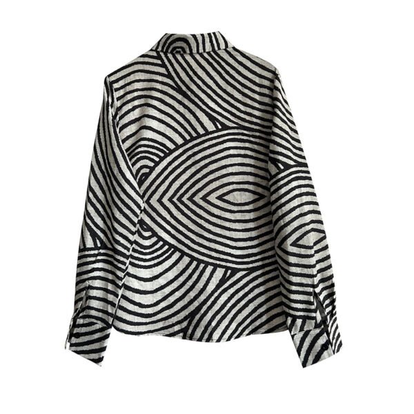Women's Striped Long Sleeve Shirt - Button-Up Casual Loose Fit Blouse, Spring & Fall Relaxed Top - Image 3