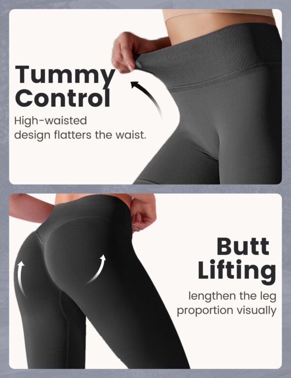 Yoga Pants - Cropped High-waisted Seamless Solid Color Yellow Pine Green - Image 5
