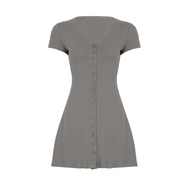 French Romantic Girl Style Base Breasted Knitted Dress - Image 5