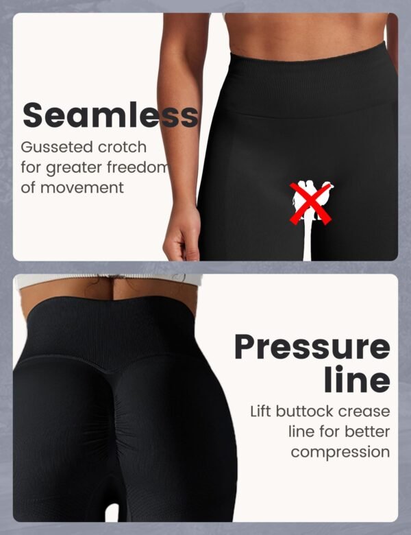Yoga Pants - Cropped High-waisted Seamless Solid Color Yellow Pine Green - Image 3
