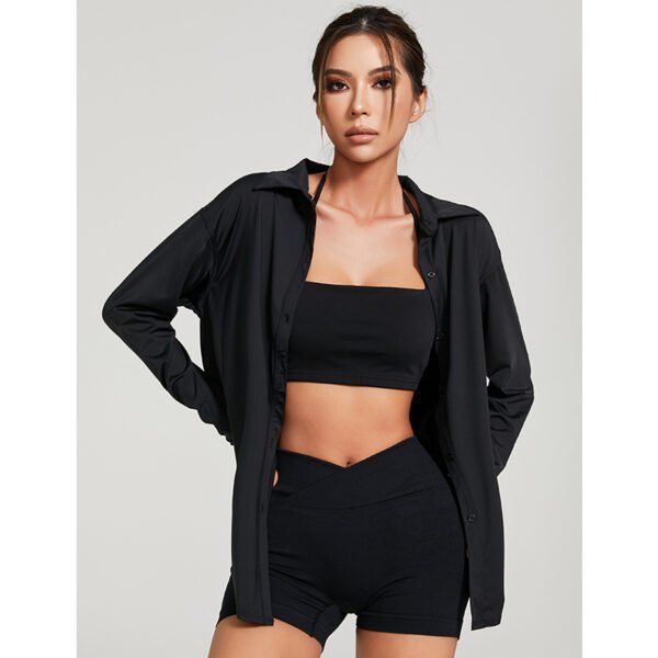 Sport Shirt Coat Lapel Buttons For Women - Image 2