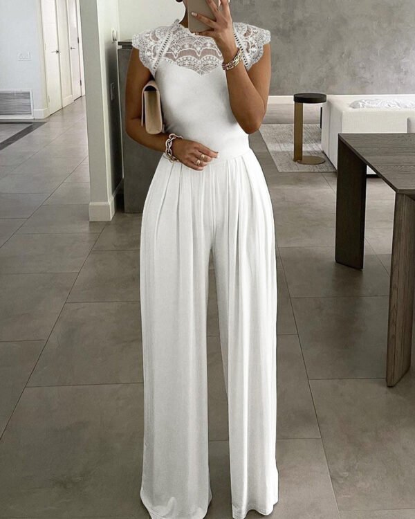 Fashion Lace Collar Round Neck Jumpsuit For Women - Image 5
