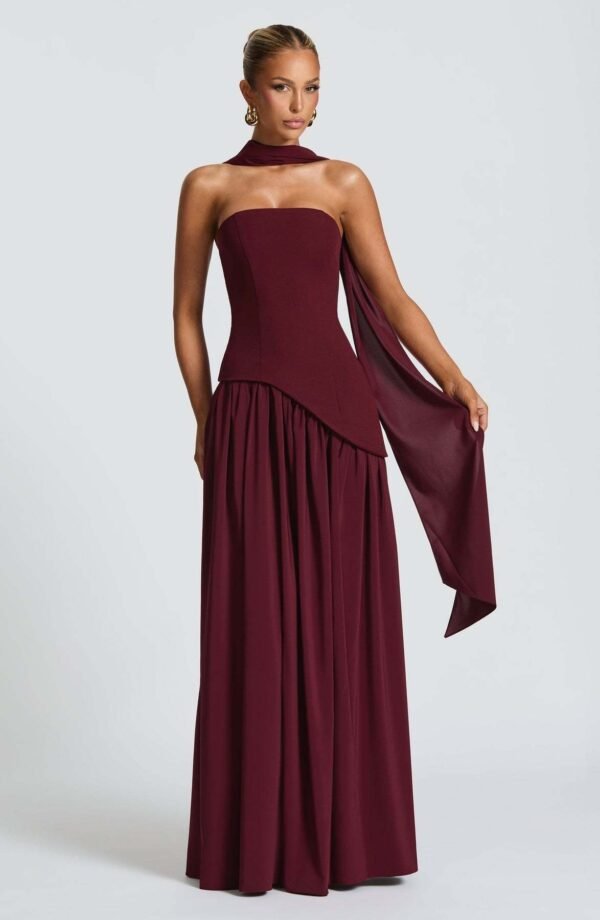 Pure Color Split Backless Elegant Streamer Dress - Image 10