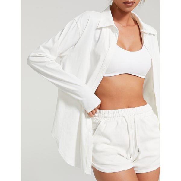 Sport Shirt Coat Lapel Buttons For Women - Image 5