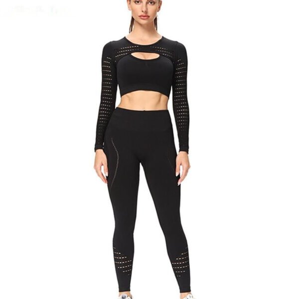 New Peach Hip Long Sleeve Seamless High Waist Yoga Suit - Image 5