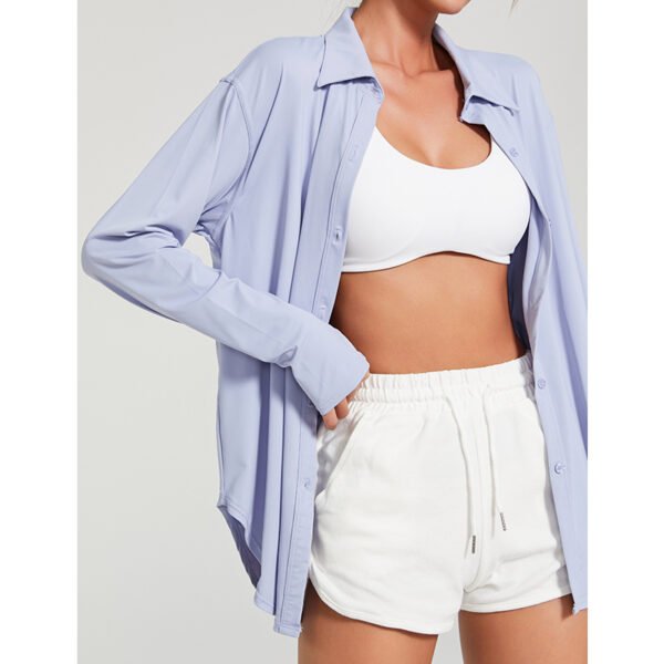 Sport Shirt Coat Lapel Buttons For Women - Image 3