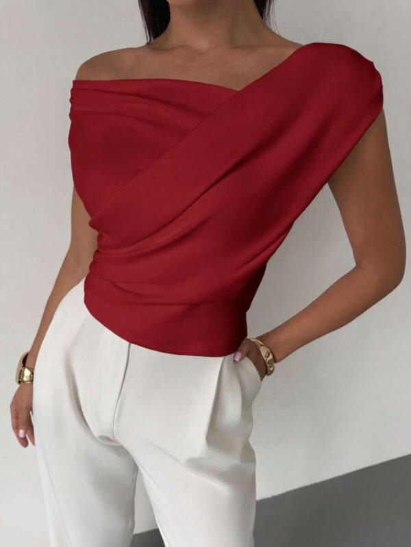 Fashion Personality Solid Color Sleeveless T-shirt For Women - Image 6