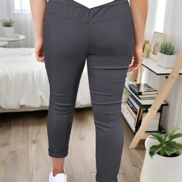 Women's Solid Color Casual Pants - Stretchy Waist With Drawstring Comfortable Lounge Pants - Image 6