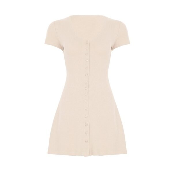 French Romantic Girl Style Base Breasted Knitted Dress - Image 4