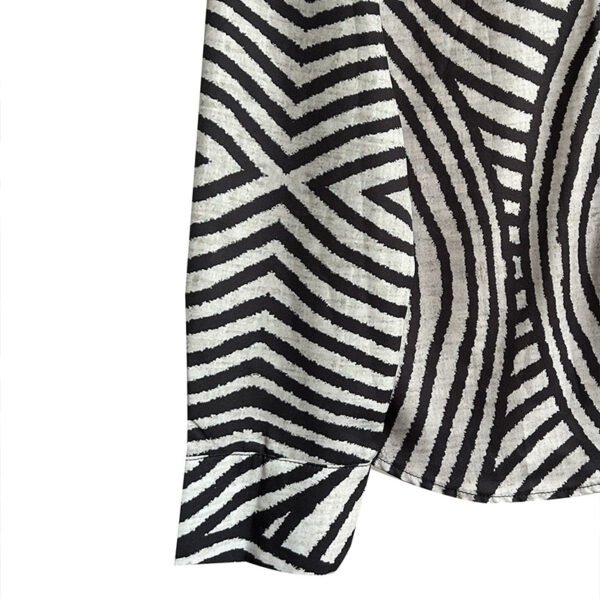 Women's Striped Long Sleeve Shirt - Button-Up Casual Loose Fit Blouse, Spring & Fall Relaxed Top - Image 5