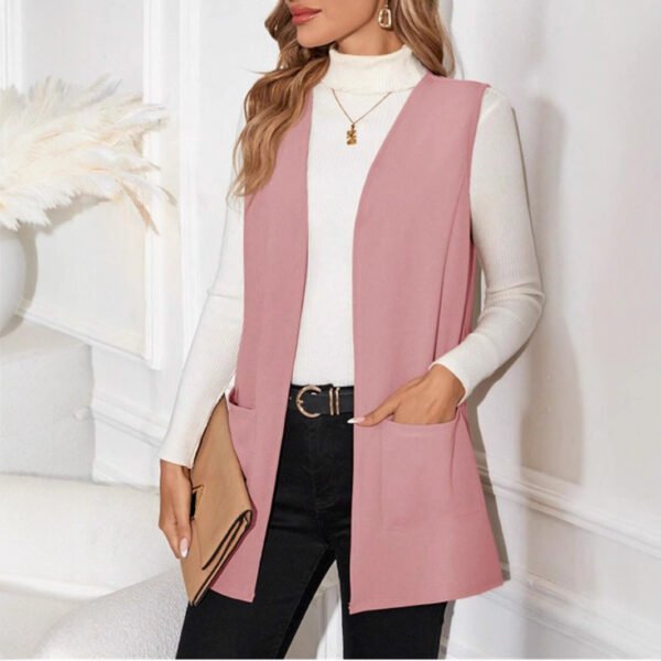 European And American Style Women New Knit Casual Cardigan Sleeveless - Image 4