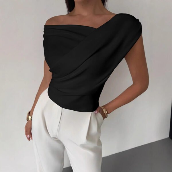 Fashion Personality Solid Color Sleeveless T-shirt For Women - Image 7