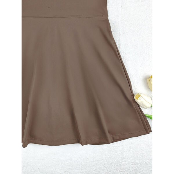 Womens High Neck Tennis Dress Sleeveless Wrap Skirt Built In Shorts Golf Athletic Dress Workout Rompers - Image 4
