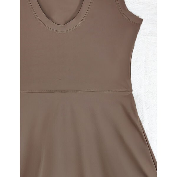 Womens High Neck Tennis Dress Sleeveless Wrap Skirt Built In Shorts Golf Athletic Dress Workout Rompers - Image 5