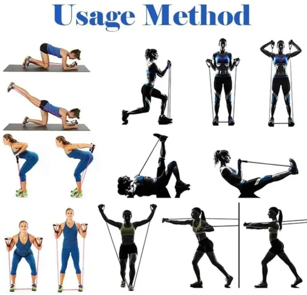 Latex resistance Pull bands rope for Pilates, yoga, CrossFit, fitness , 11PCs - Image 2