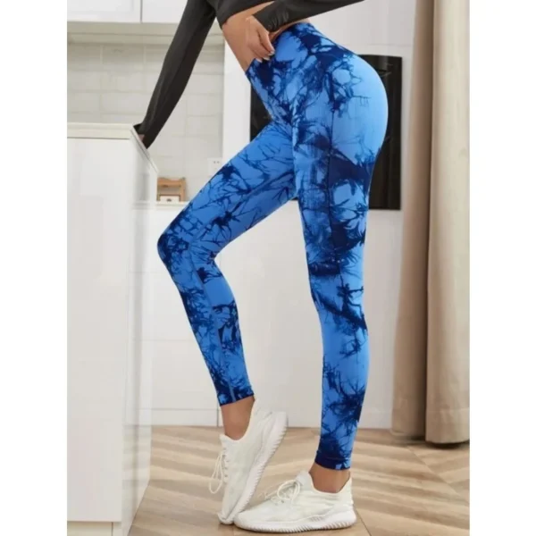 Seamless High Waist Leggings Women Tie Dye Leggings Fitness Sports Running Yoga Pants Hip Liftting Elastic Knitting Tights - Image 4