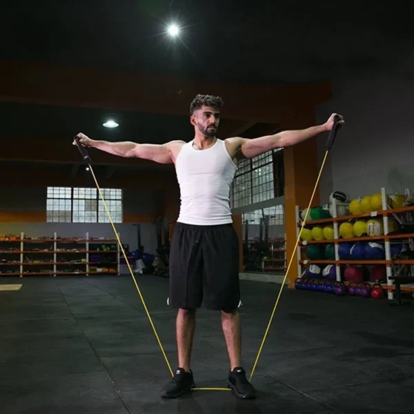 TPE Resistance Bands with Handles Elastic Exercise Bands Workout Bands Pilates Gym Strength Training Equipment for Men Women - Image 2