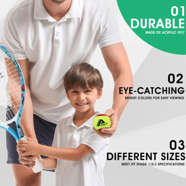 3~12Pack Tennis Balls for Kids 75% Low Compression Stage Kids Tennis Ball Bulk for Beginners Ball Training Transition Practicing - Image 2
