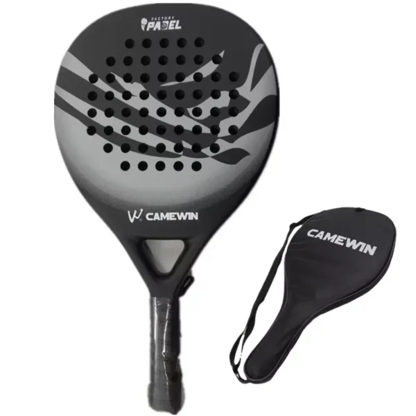 Camwin Padel Racket Carbon Fiber Surface with EVA Memory Flex Foam Core Lightweight Padel Racquet With Padel bag - Image 2
