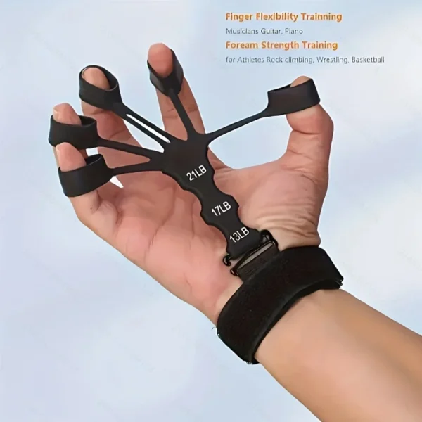 Grip Strength Trainer Finger Strengthener-Hand Strengthener 3 Resistant Level Exerciser-Adjustable Hand for Therapy