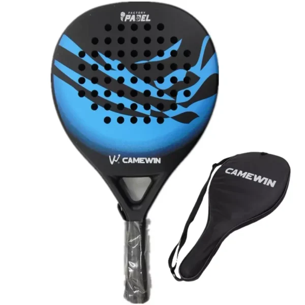 Camwin Padel Racket Carbon Fiber Surface with EVA Memory Flex Foam Core Lightweight Padel Racquet With Padel bag - Image 4