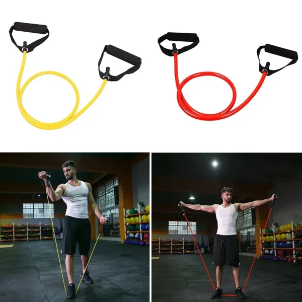 TPE Resistance Bands with Handles Elastic Exercise Bands Workout Bands Pilates Gym Strength Training Equipment for Men Women - Image 4