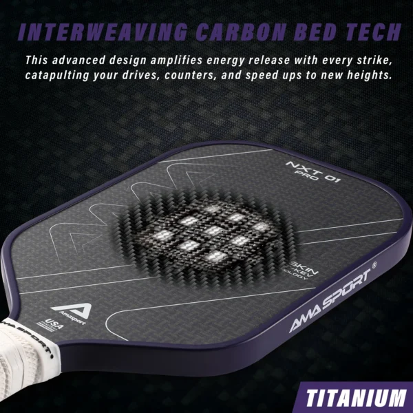 Pickleball Paddle 3K T700 Carbon Fiber with 3D T-Kevlar Texture Surface for Power & Control,16MM Thermoformed Pickleball Rackets - Image 2
