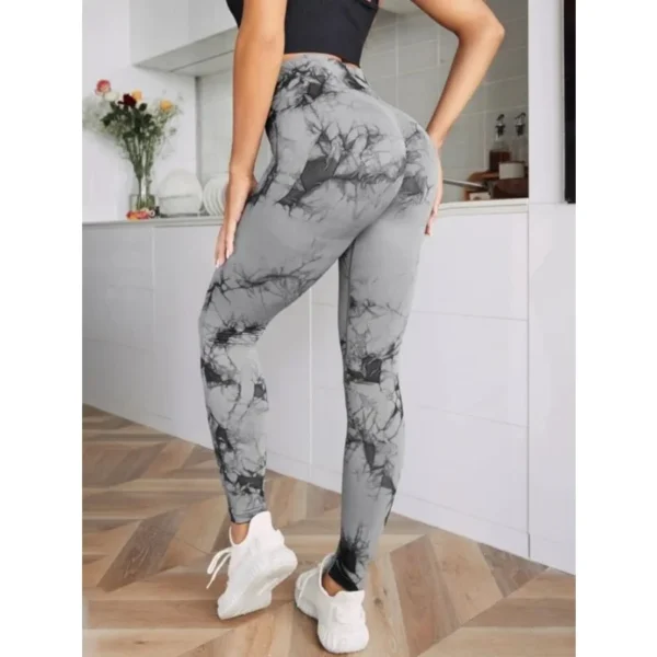 Seamless High Waist Leggings Women Tie Dye Leggings Fitness Sports Running Yoga Pants Hip Liftting Elastic Knitting Tights - Image 3