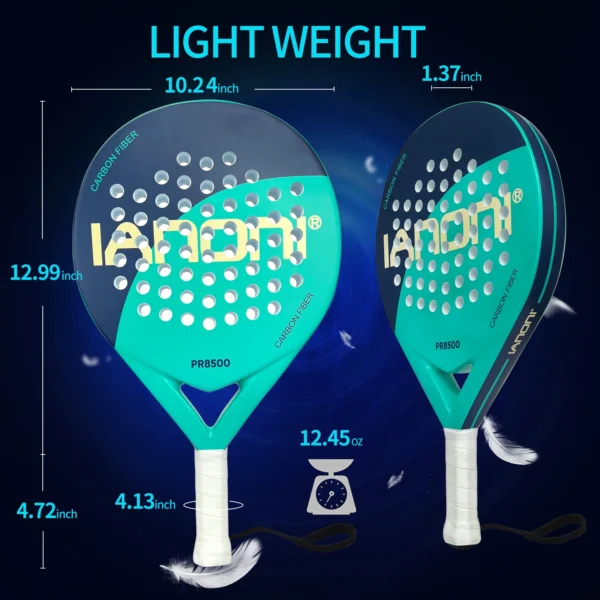 IANONI Padel Racket Carbon Fiber Surface with EVA Memory Flex Foam Core Padel Tennis Racquets Lightweight - Image 5