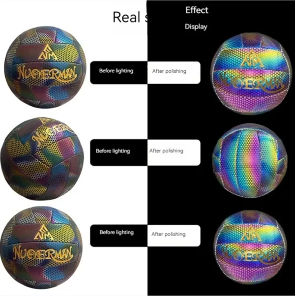 Volleyball Reflective Manufacturers Wholesale Colorful Glow PU Machine Sewing School Outdoor Sports Ball Products - Image 2
