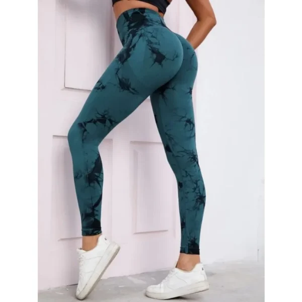 Seamless High Waist Leggings Women Tie Dye Leggings Fitness Sports Running Yoga Pants Hip Liftting Elastic Knitting Tights - Image 6
