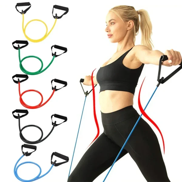 TPE Resistance Bands with Handles Elastic Exercise Bands Workout Bands Pilates Gym Strength Training Equipment for Men Women